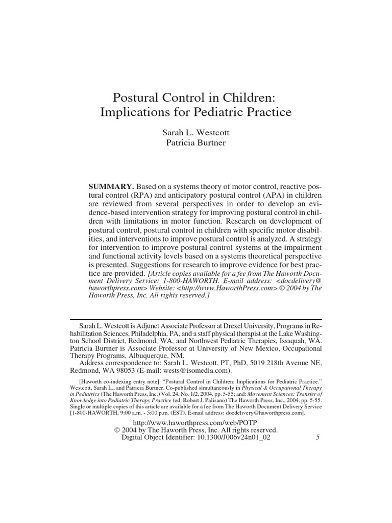 Ar Postural Control Review | PDF | Balance (Ability) | Somatosensory System