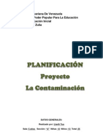 PLANIFICACION de la contaminación