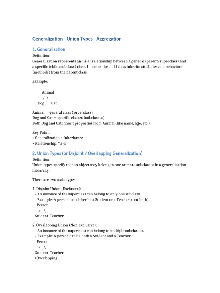 Generalization Union Types Aggregation | PDF
