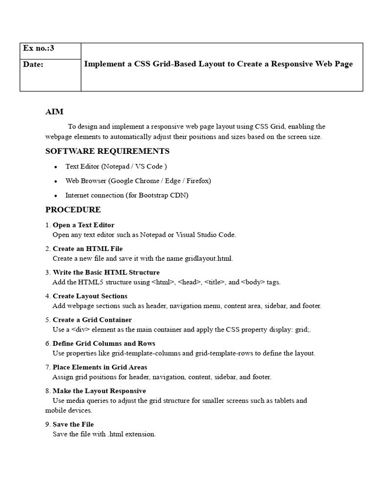 ADP - Experiment .3 (25sc026) | PDF | Page Layout | Html