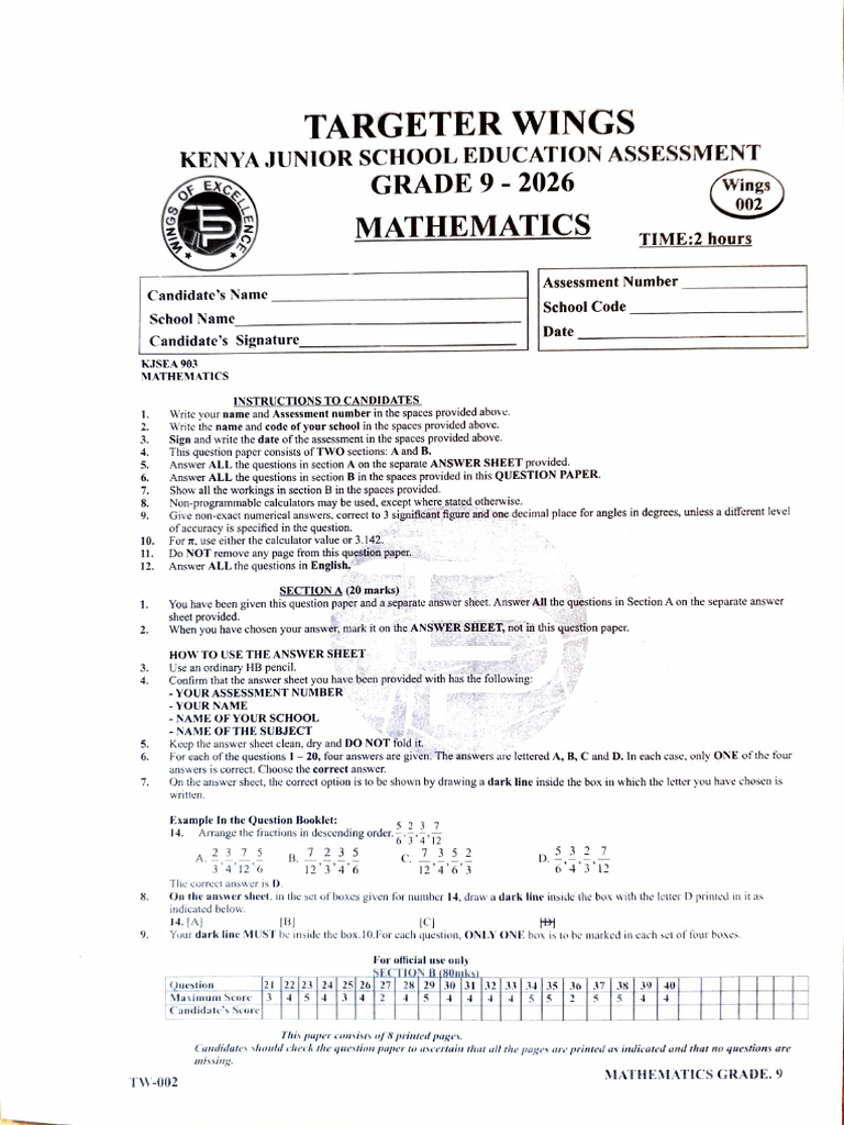 G9 Wings 002 Mathematics | PDF