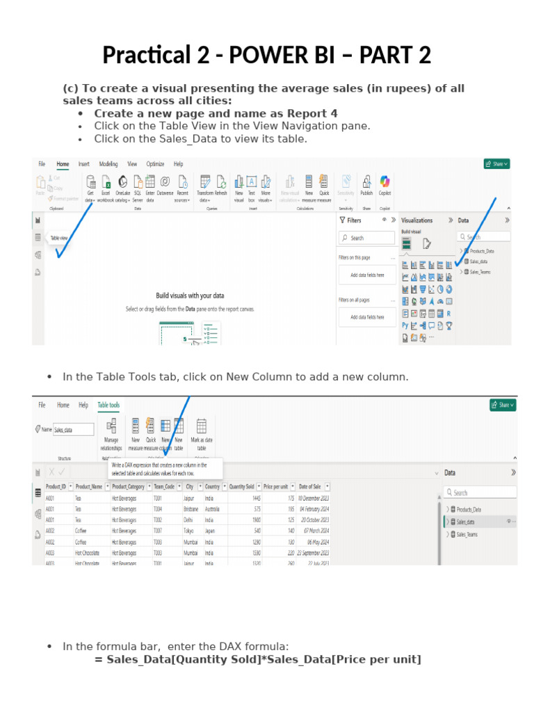 Practical 2 Power BI Part 2 - 014352 | PDF
