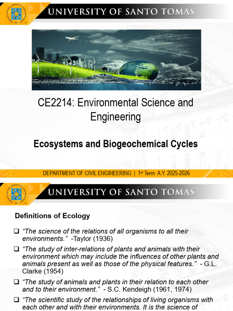 Lect3-Ecosystems and Biogeochemical Cycles | PDF