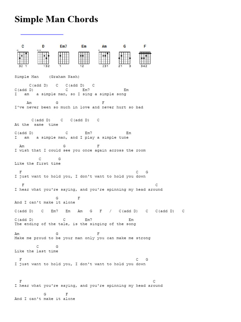 Simple Man Chords | PDF