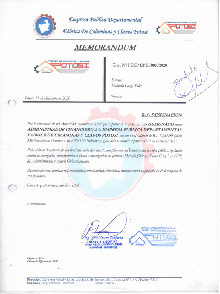 Designacion 001 | PDF