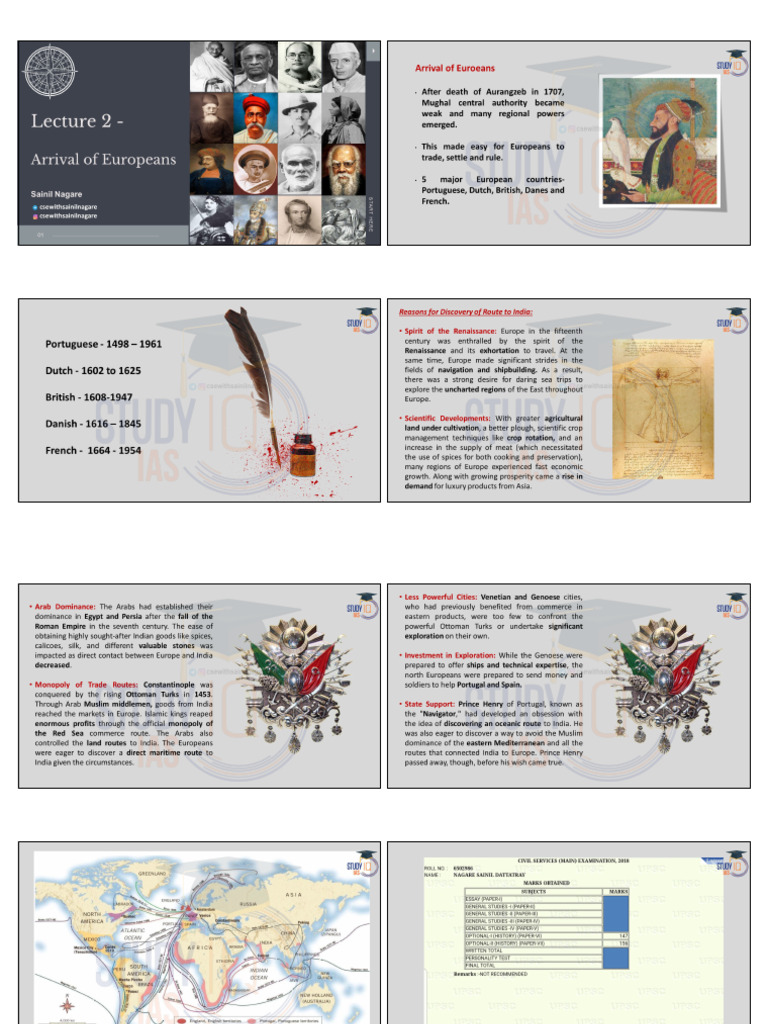 Lecture 2 Arrival of Europeans Bipan Chandra & New Ncert | PDF