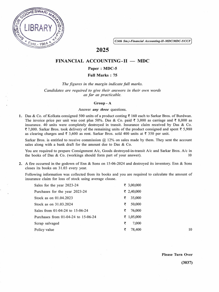Financial Accounting II MDC 5 | PDF