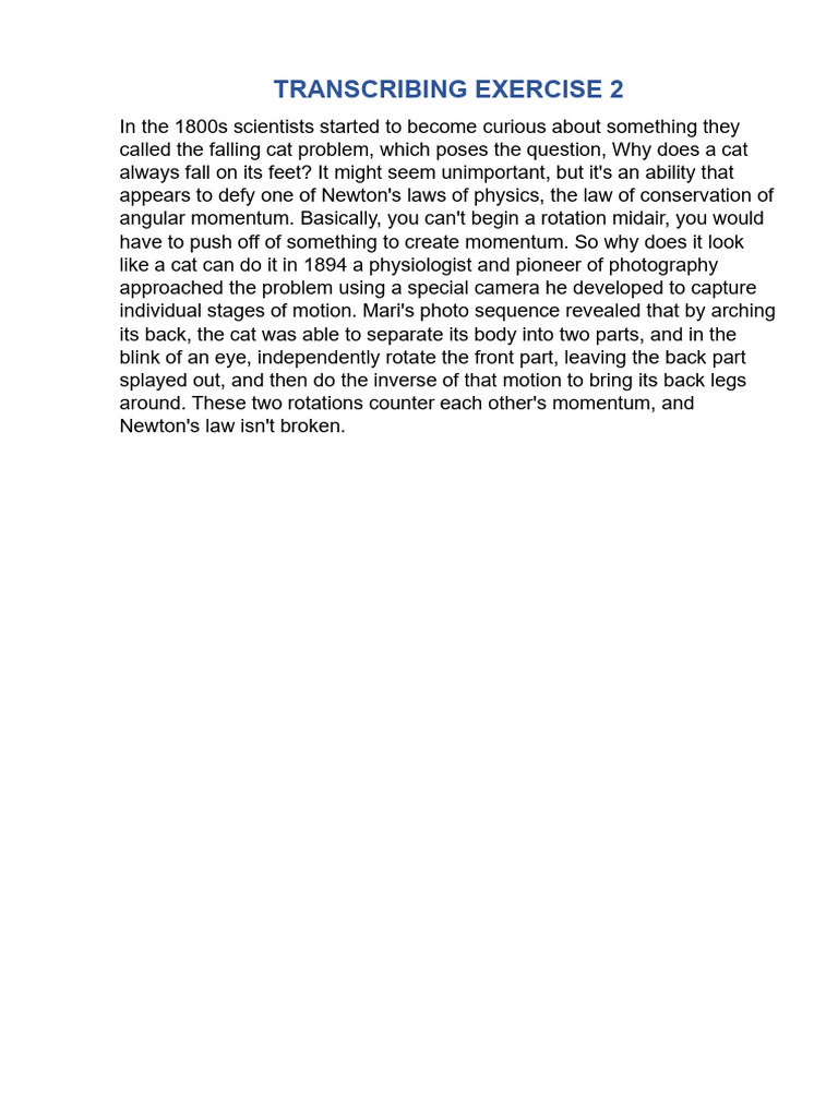 Transcribing Exercise 2 | PDF