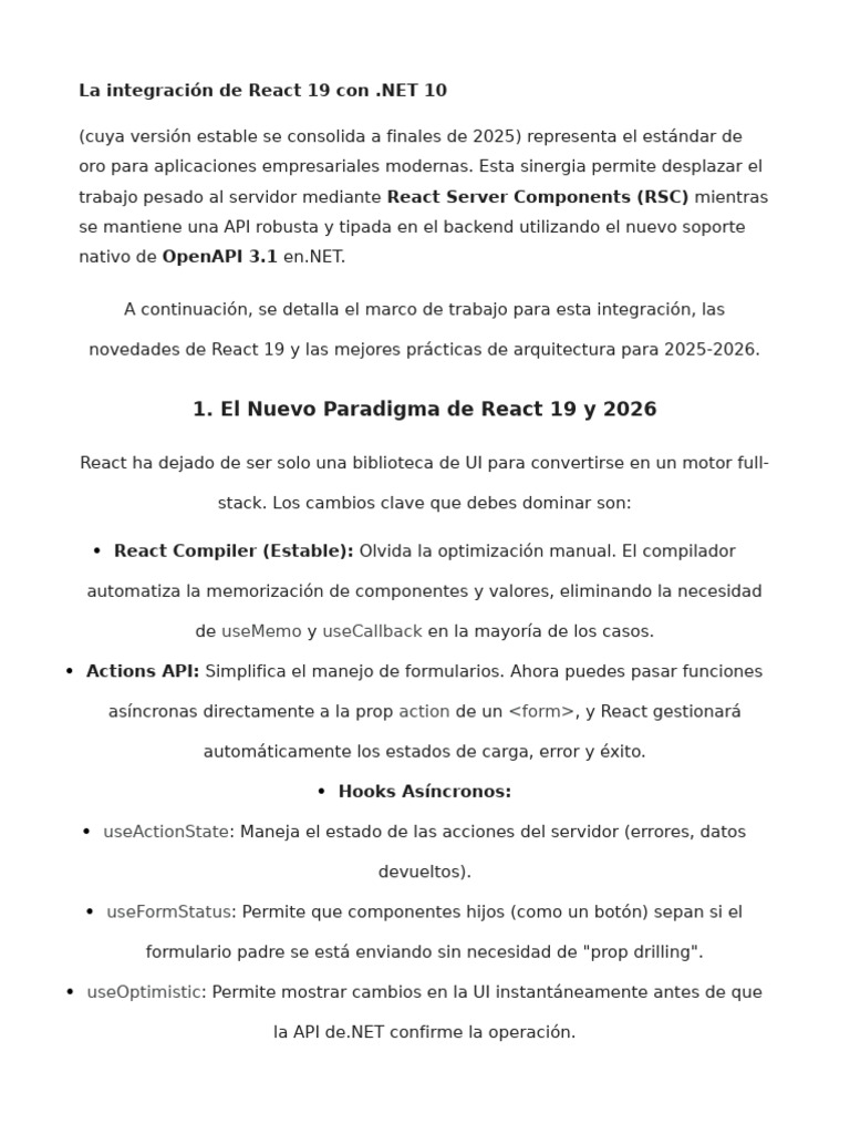 La Integración de React 19 Con .NET 10 | PDF | Cookie HTTP | Software