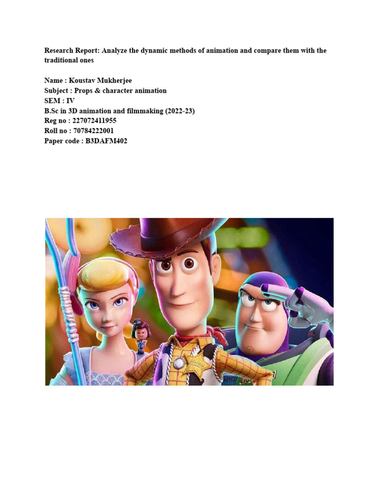 Research Report - Analyze The Dynamic Methods of Animation and Compare ...