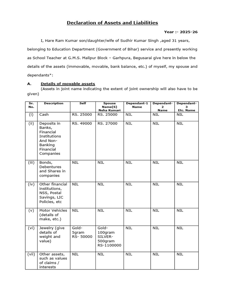 Property Return Form 2025 26 | PDF