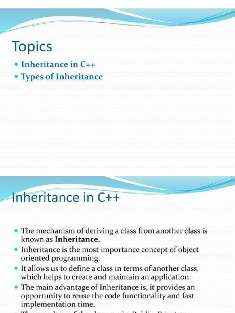 Inheritance With Practicals | PDF