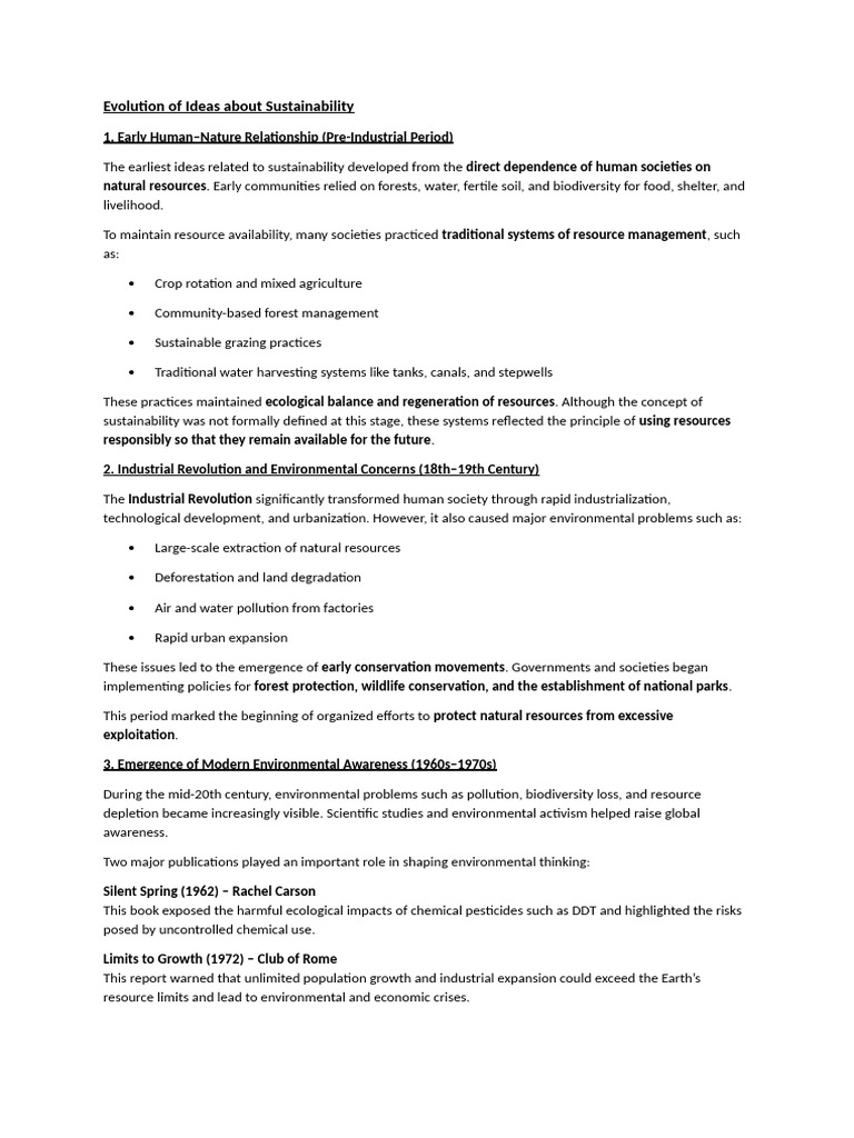 Environment and Sustainability Notes | PDF