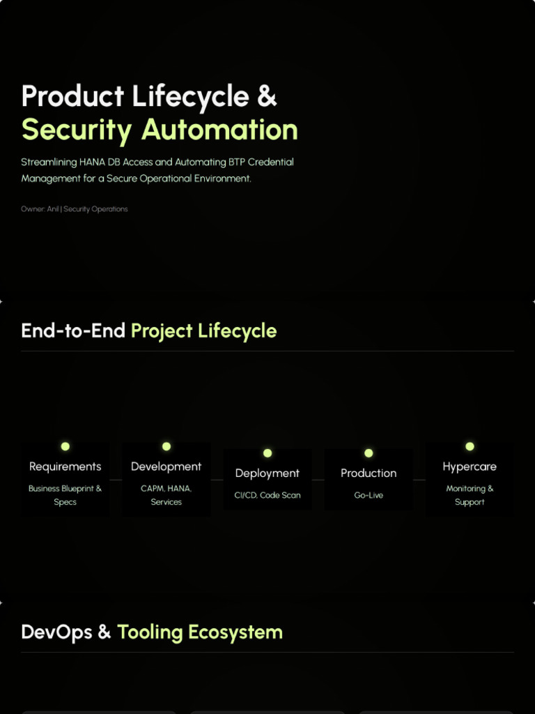 Product Lifecycle & Security Automation | PDF