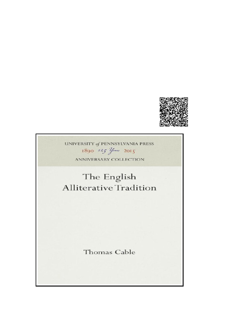 (Ebook) The English Alliterative Tradition by Thomas Cable ISBN ...