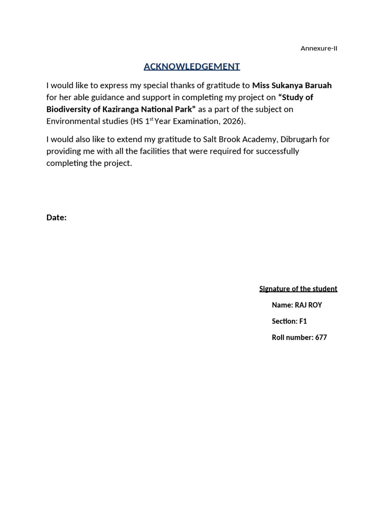 Acknowledgement | PDF