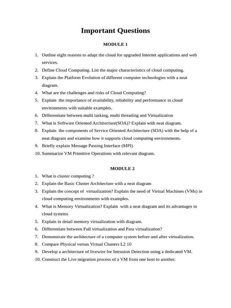 Important Questions | PDF