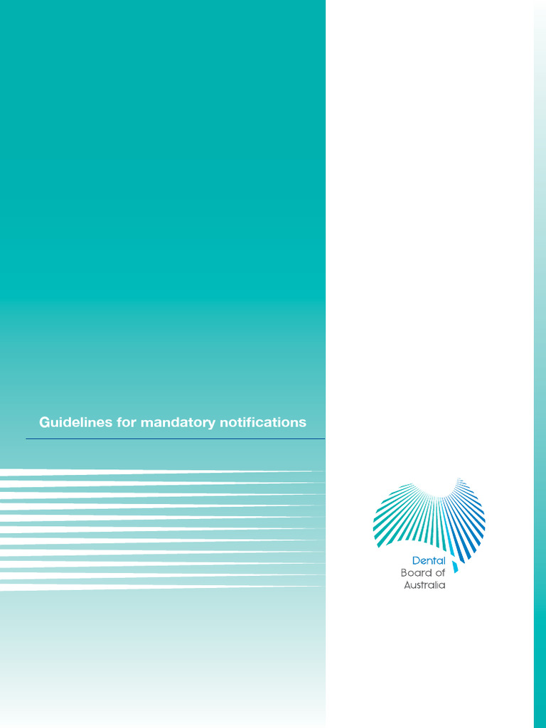 Dental Guidelines For Mandatory Notifications | PDF