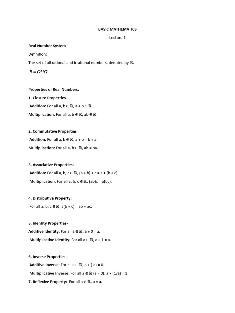 Basic Mathematics1 | PDF