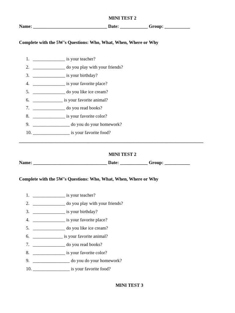 Mini Test 5 | PDF