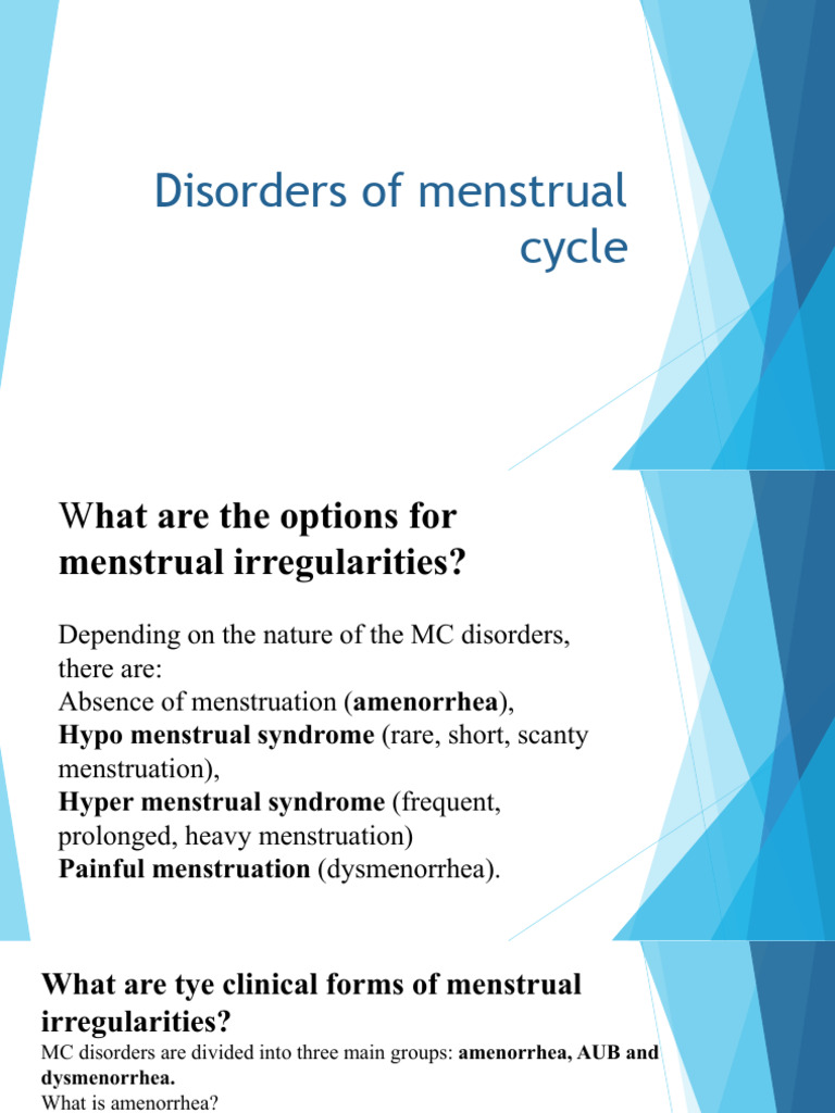 Disorders of Menstrual Cycle | PDF
