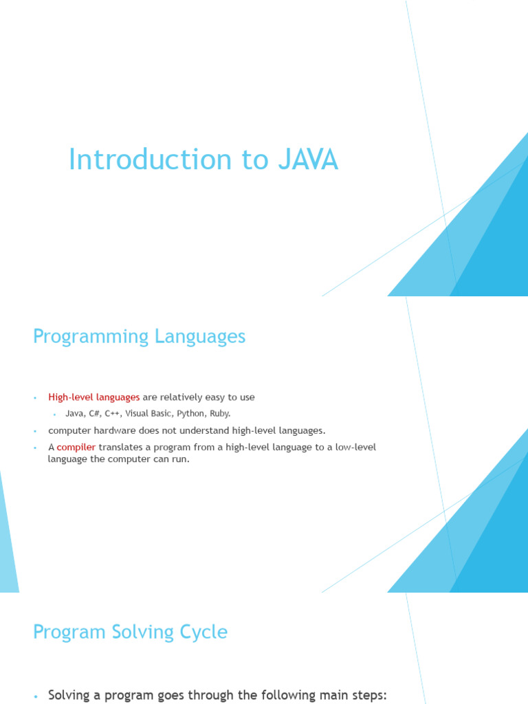 Introduction To JAVA | PDF