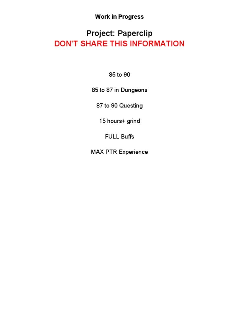 Don'T Share This Information: Project: Paperclip | PDF