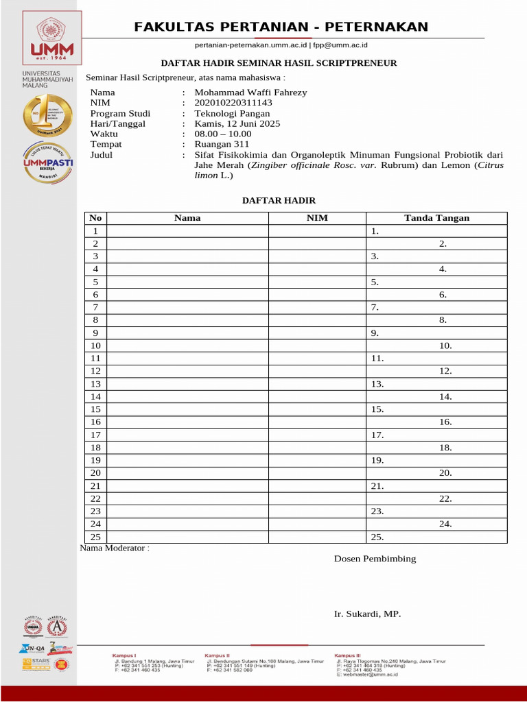 Daftar Hadir | PDF