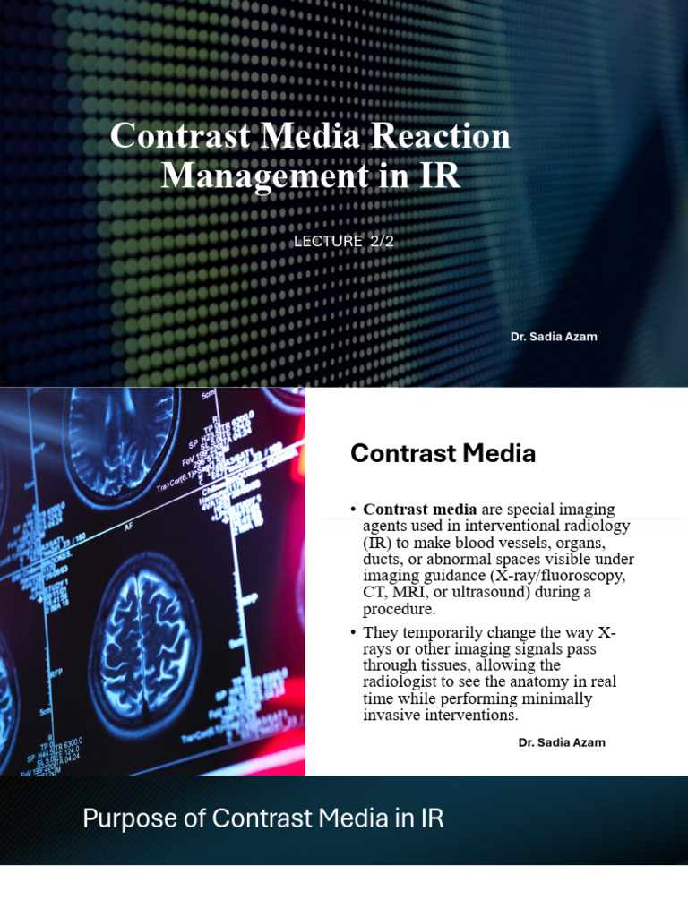 Contrast Media Reaction in IR | PDF