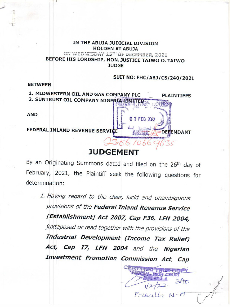 High Court Judgemnt in Favour of MW & ST | PDF