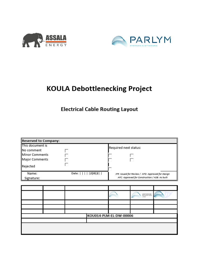 KOU014-PLM-EL-DW-00006 C1 AFC Electrical Cable Routing Layout | PDF