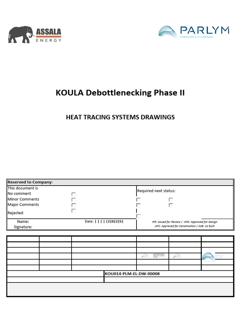 KOU014-PLM-EL-DW-00008 C1 AFC Heat Tracing Systems Drawings | PDF