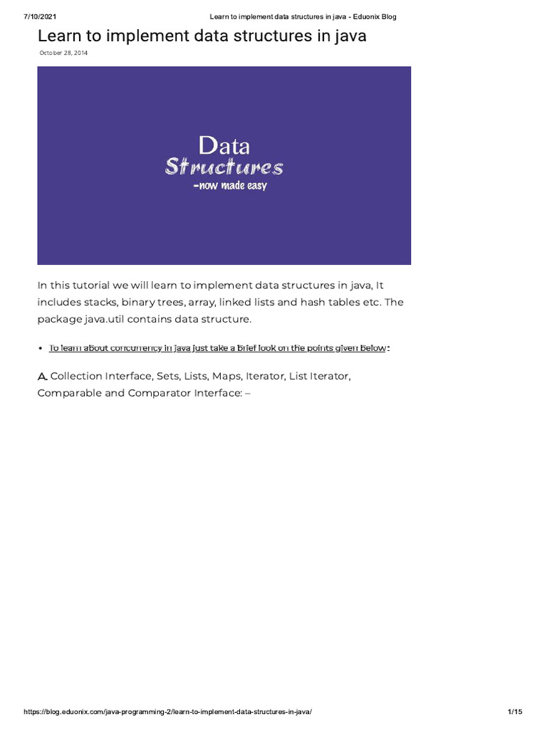 Data Structures in Java - Eduonix Blog | PDF