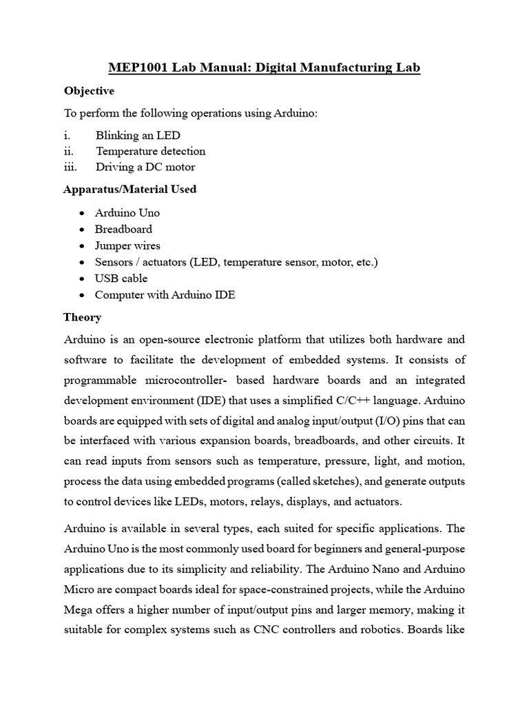 MEP1001 Manual Digital Manufacturing | PDF