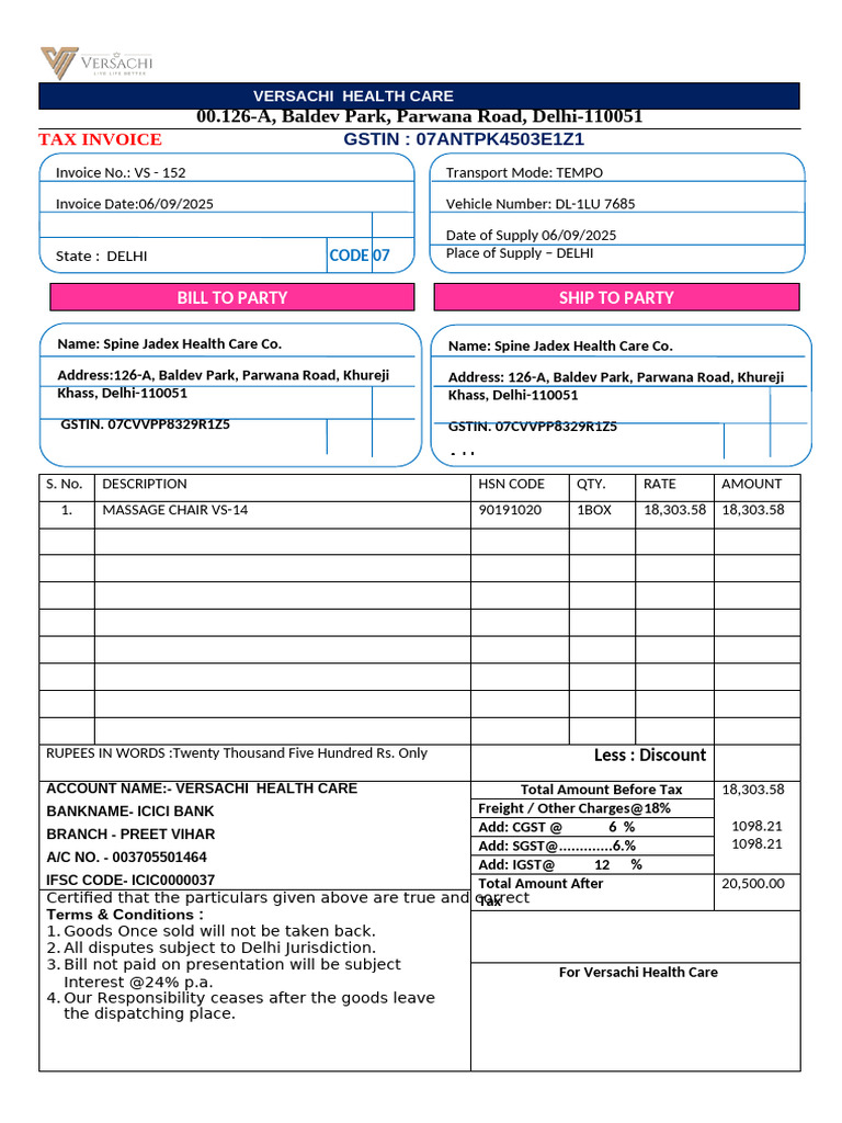 Versachi Bill No. 152 | PDF