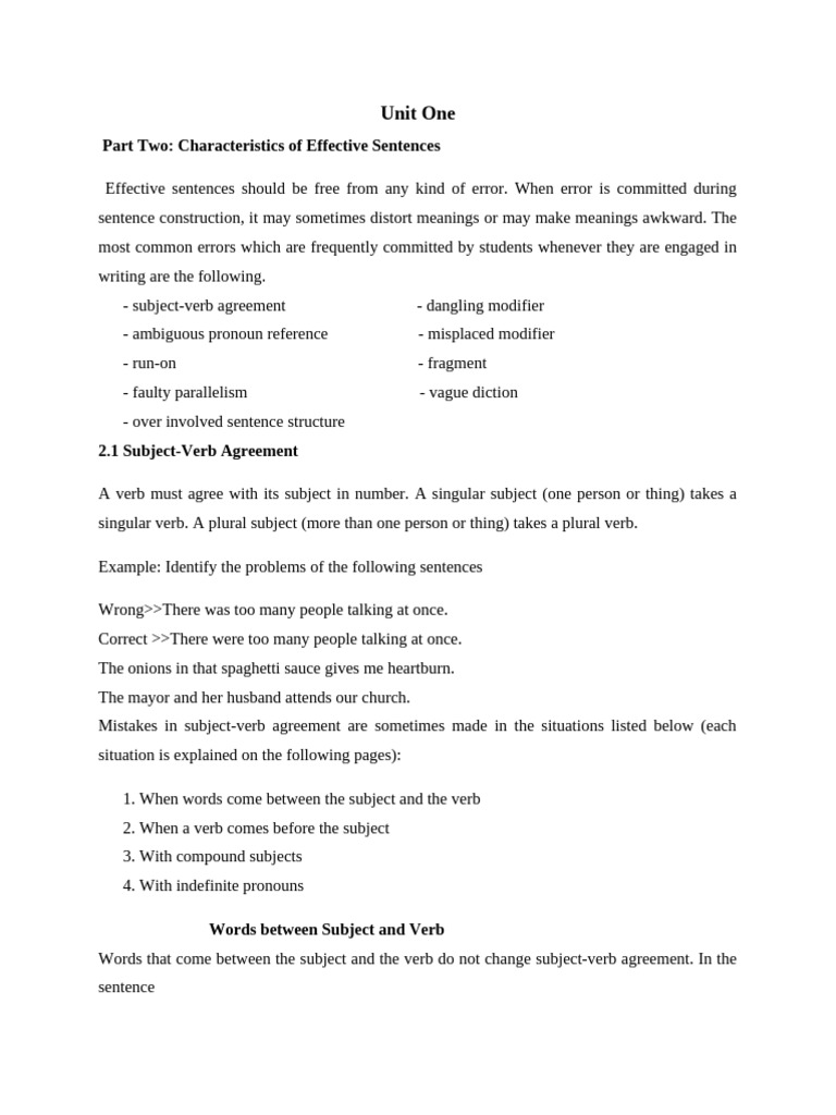 Unit One Part Two Basic Writing | PDF