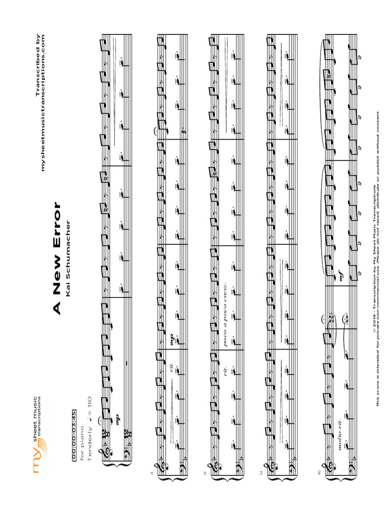 A New Error Piano Sheet Music PDF Free | PDF