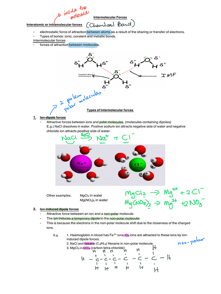 Types of Intermolecular Forces | PDF | Chemical Polarity ...