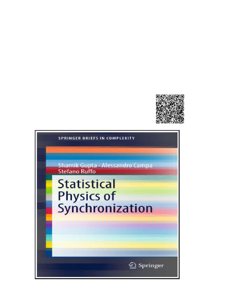Statistical Physics of Synchronization 1St Ed Shamik Gupta Alessandro ...