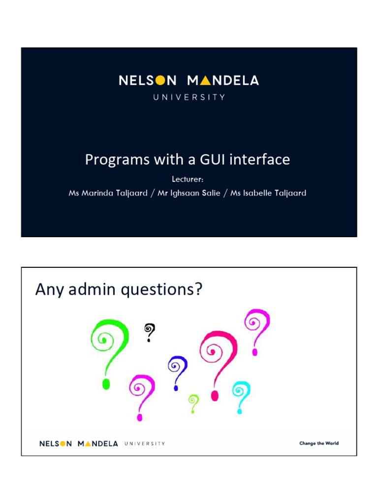 Lecture 01b - Intro To GUI Interface | PDF