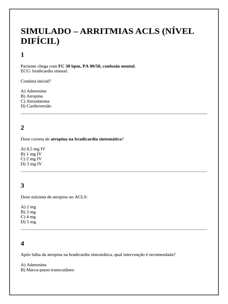 Acls Simulado | PDF