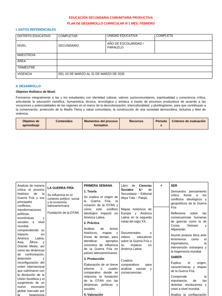 6TO SEC PDC CIENCIAS SOCIALES | PDF