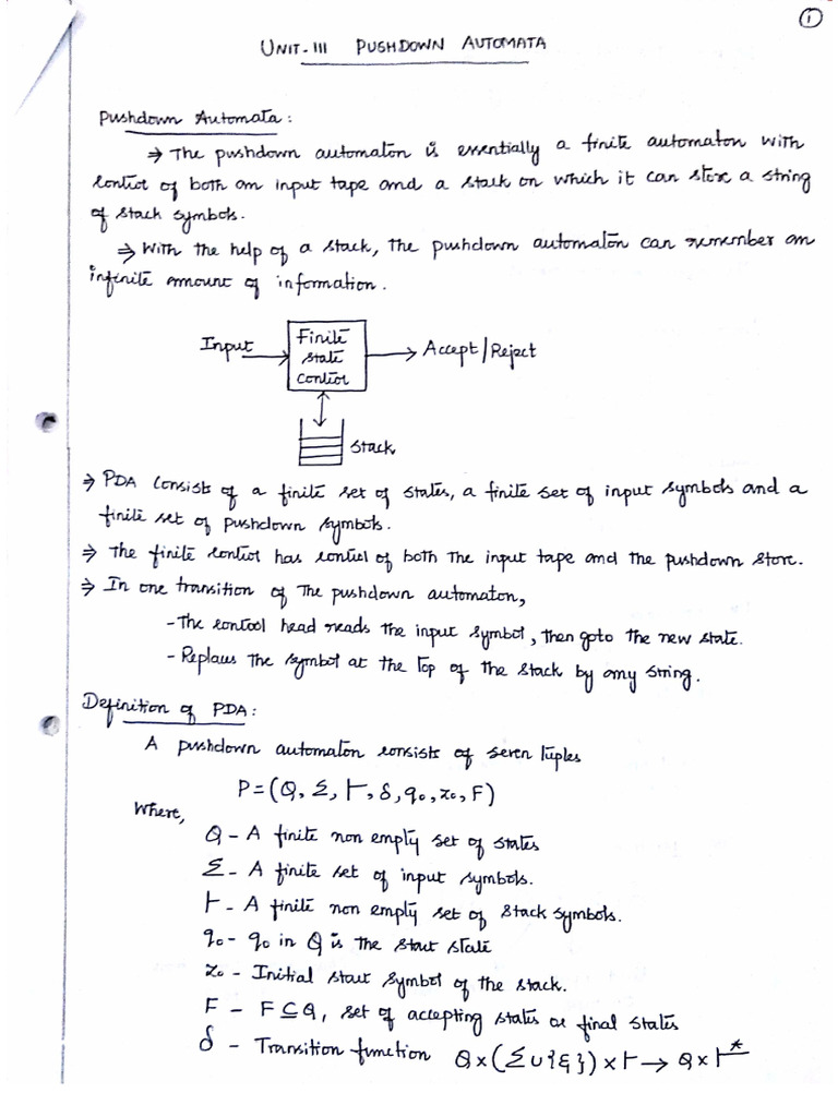 TOC Unit 3 - Written Notes | PDF