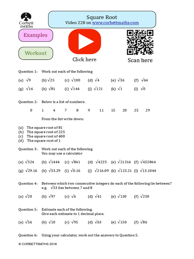Square Root PDF | PDF