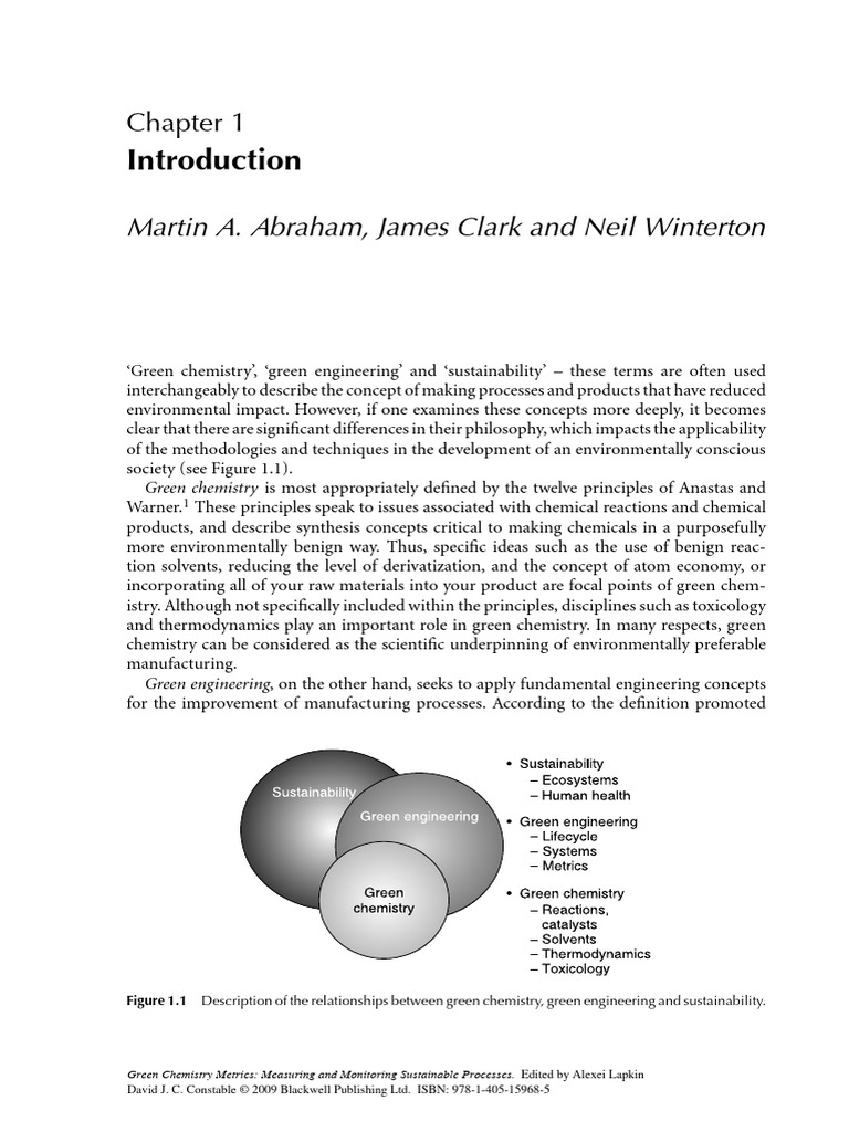 Alexei Lapkin, David Constable - Green Chemistry Metrics - Measuring ...