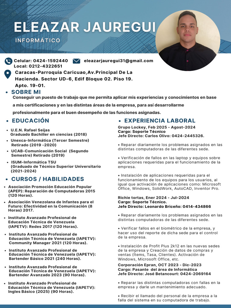 Curriculum Eleazar Actualizado Informatica | PDF | Microsoft | Lenguaje ...