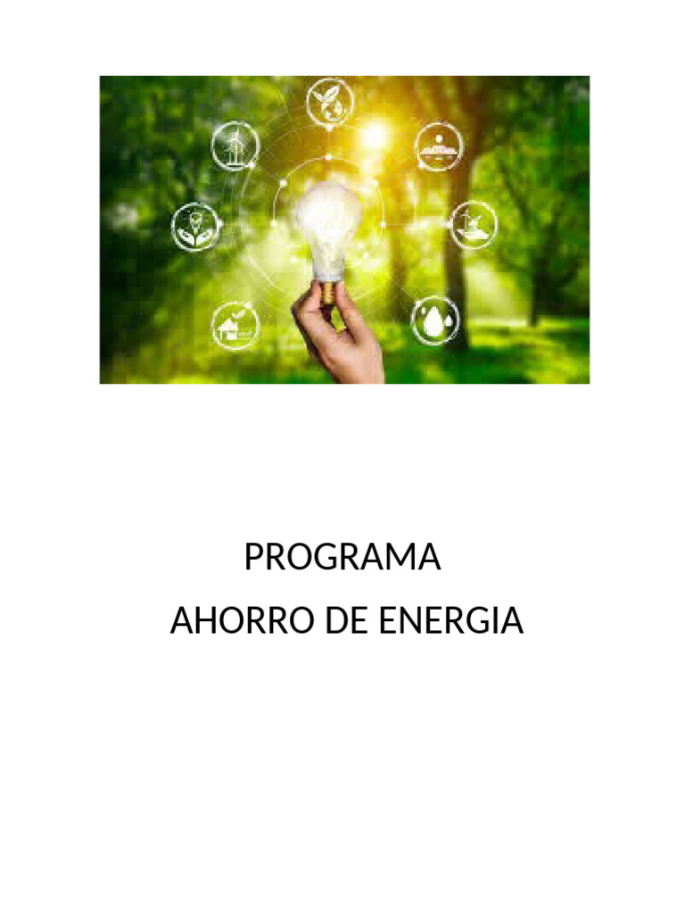 Programa Ahorro de Energia | PDF | Uso eficiente de energía | Energía ...