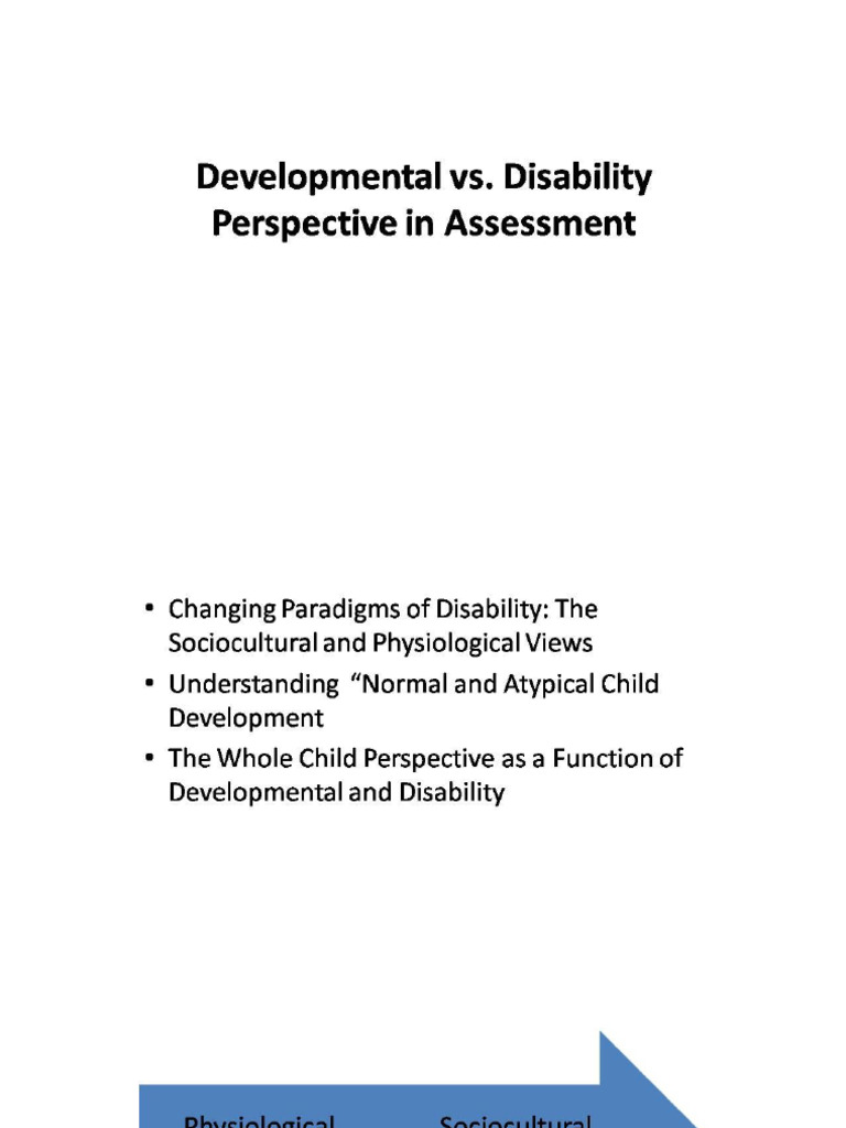 Developmental Vs Disability Perspective | PDF