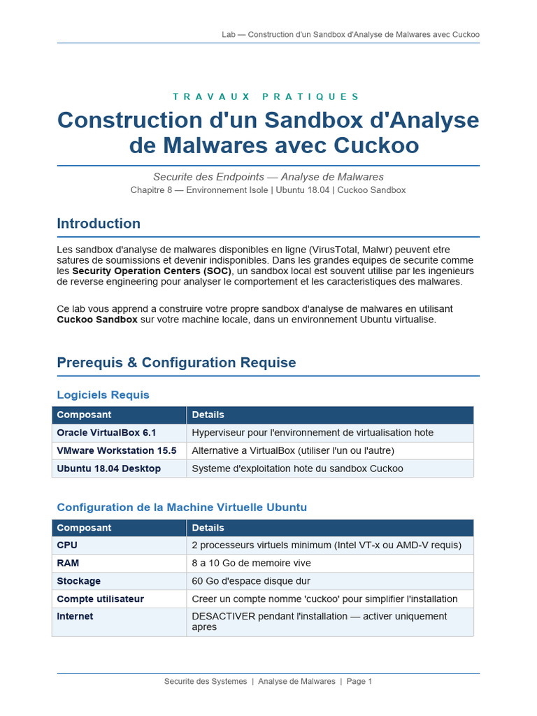 Lab Cuckoo Sandbox FR | PDF | Virtualisation | VMware