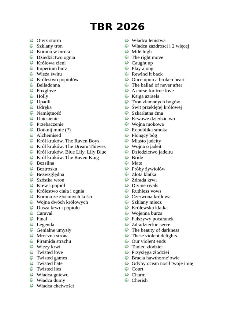 TBR List | PDF